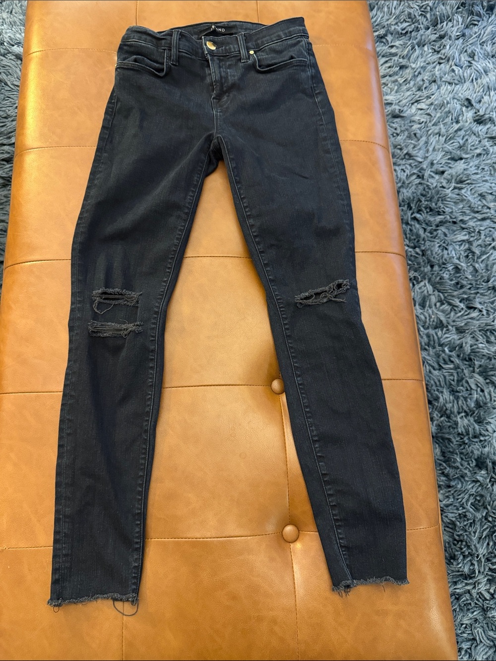J Brand Black Distressed Skinny Jeans